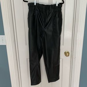 VEGAN LEATHER PAPER-BAG PANTS **NWT